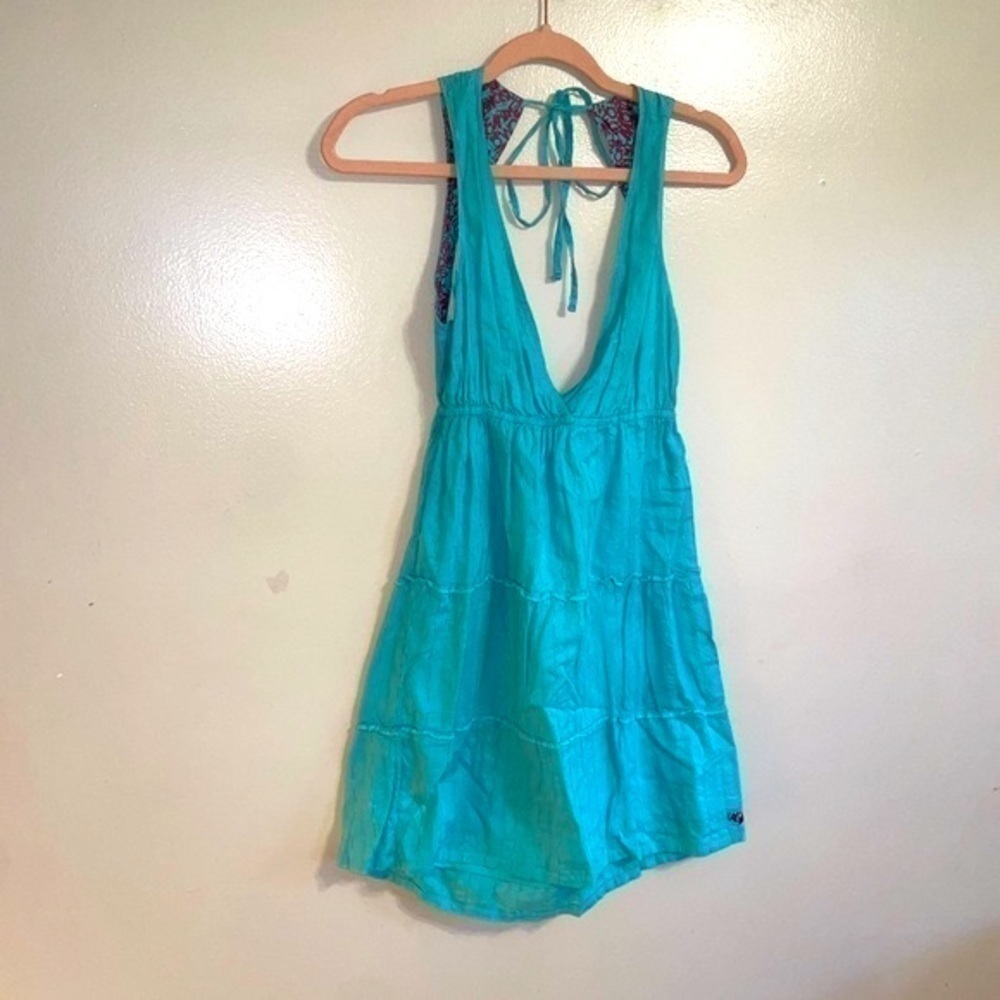 VOLCO blue flare mini dress - Picture 7 of 9